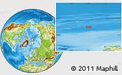 Physical Location Map of the area around 83° 35' 41" N, 7° 43' 29" E