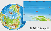 Physical Location Map of the area around 83° 35' 41" N, 93° 34' 29" E