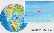 Physical Location Map of the area around 83° 48' 1" N, 103° 37' 30" W