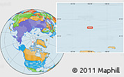 Political Location Map of the area around 83° 48' 1" N, 103° 37' 30" W
