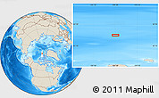 Shaded Relief Location Map of the area around 83° 48' 1" N, 104° 28' 29" W
