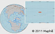 Gray Location Map of the area around 83° 48' 1" N, 105° 19' 29" W, hill shading