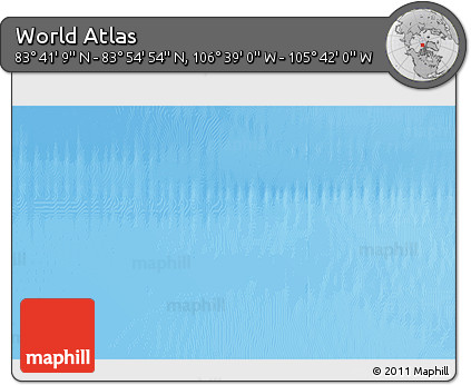Shaded Relief 3D Map of the Area around 83° 48' 1" N, 106° 10' 30" W