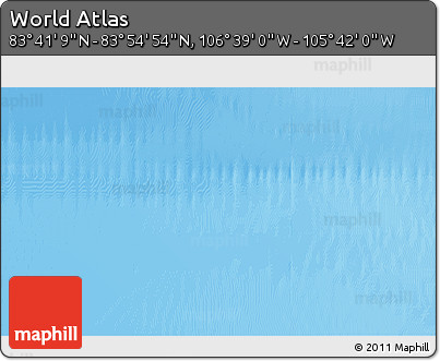 Shaded Relief 3D Map of the Area around 83° 48' 1" N, 106° 10' 30" W