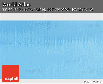 Shaded Relief 3D Map of the Area around 83° 48' 1" N, 106° 10' 30" W