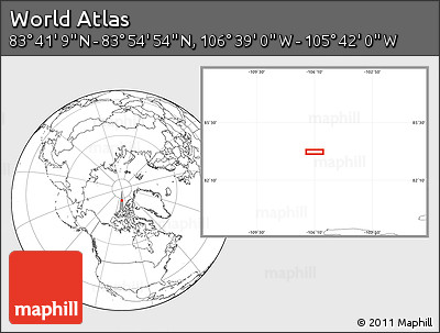 Blank Location Map of the Area around 83° 48' 1" N, 106° 10' 30" W
