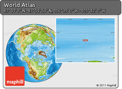 Physical Location Map of the Area around 83° 48' 1" N, 106° 10' 30" W