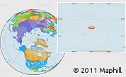 Political Location Map of the area around 83° 48' 1" N, 106° 10' 30" W