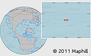 Gray Location Map of the area around 83° 48' 1" N, 108° 43' 29" W, hill shading