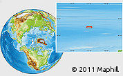 Physical Location Map of the area around 83° 48' 1" N, 111° 16' 30" W