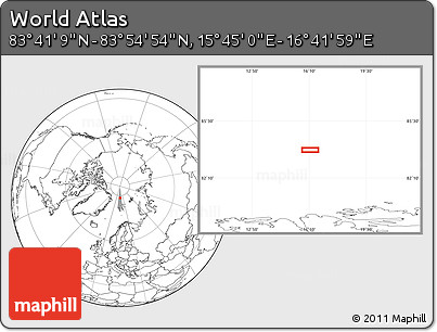 Blank Location Map of the Area around 83° 48' 1" N, 16° 13' 30" E