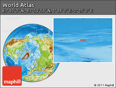Physical Location Map of the Area around 83° 48' 1" N, 1° 46' 29" E