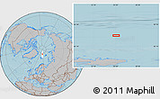 Gray Location Map of the area around 83° 48' 1" N, 25° 34' 30" E, hill shading
