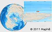 Shaded Relief Location Map of the area around 83° 48' 1" N, 72° 10' 30" W
