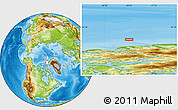 Physical Location Map of the area around 83° 48' 1" N, 80° 40' 30" W