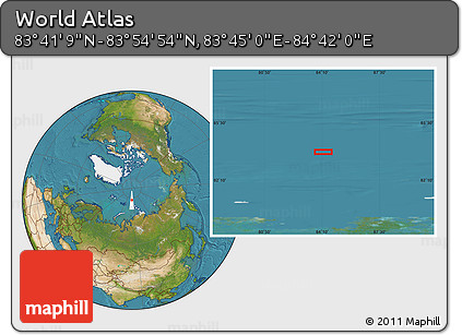 Satellite Location Map of the Area around 83° 48' 1" N, 84° 13' 29" E