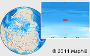 Shaded Relief Location Map of the area around 83° 48' 1" N, 85° 4' 29" E