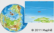 Physical Location Map of the area around 83° 48' 1" N, 93° 34' 29" E