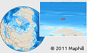 Shaded Relief Location Map of the area around 83° 48' 1" N, 94° 25' 30" E