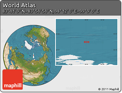 Satellite Location Map of the Area around 83° 48' 1" N, 98° 40' 30" E