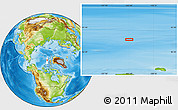 Physical Location Map of the area around 84° 0' 16" N, 103° 37' 30" W