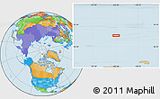 Political Location Map of the area around 84° 0' 16" N, 103° 37' 30" W