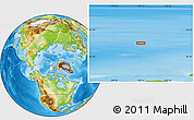 Physical Location Map of the area around 84° 0' 16" N, 106° 10' 30" W