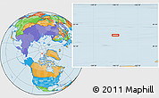 Political Location Map of the area around 84° 0' 16" N, 106° 10' 30" W
