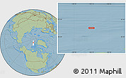 Savanna Style Location Map of the area around 84° 0' 16" N, 106° 10' 30" W, hill shading