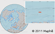 Gray Location Map of the area around 84° 0' 16" N, 14° 31' 30" E, hill shading