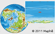 Physical Location Map of the area around 84° 0' 16" N, 21° 19' 30" E