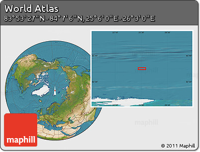 Satellite Location Map of the Area around 84° 0' 16" N, 25° 34' 30" E