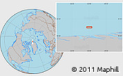 Gray Location Map of the area around 84° 0' 16" N, 52° 37' 30" W