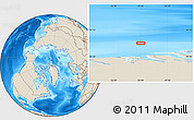 Shaded Relief Location Map of the area around 84° 0' 16" N, 52° 37' 30" W