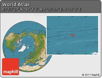 Satellite Location Map of the Area around 84° 0' 16" N, 6° 1' 30" E