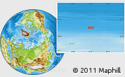 Physical Location Map of the area around 84° 0' 16" N, 83° 22' 30" E