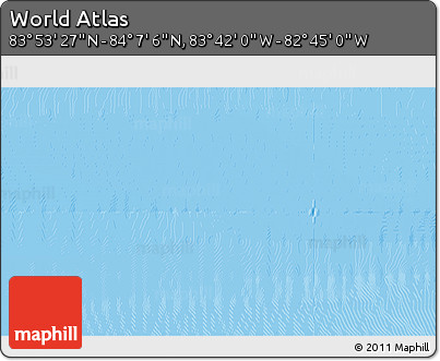 Physical 3D Map of the Area around 84° 0' 16" N, 83° 13' 29" W