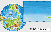 Physical Location Map of the area around 84° 0' 16" N, 85° 4' 29" E