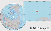 Gray Location Map of the area around 84° 0' 16" N, 91° 52' 30" E