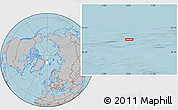 Gray Location Map of the area around 84° 12' 27" N, 0° 4' 30" E, hill shading