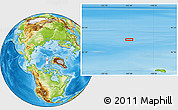 Physical Location Map of the area around 84° 12' 27" N, 103° 37' 30" W