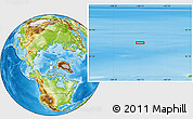 Physical Location Map of the area around 84° 12' 27" N, 106° 10' 30" W