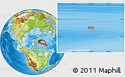 Physical Location Map of the area around 84° 12' 27" N, 110° 25' 30" W