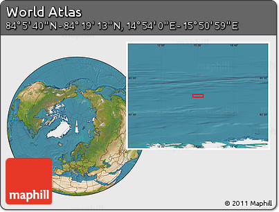 Satellite Location Map of the Area around 84° 12' 27" N, 15° 22' 30" E