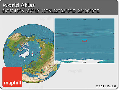 Satellite Location Map of the Area around 84° 12' 27" N, 23° 1' 29" E