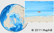 Shaded Relief Location Map of the area around 84° 12' 27" N, 55° 10' 29" W