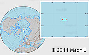 Gray Location Map of the area around 84° 12' 27" N, 5° 10' 30" E