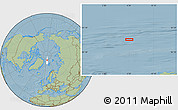 Savanna Style Location Map of the area around 84° 12' 27" N, 6° 52' 30" E, hill shading