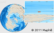 Shaded Relief Location Map of the area around 84° 12' 27" N, 72° 10' 30" W