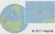 Savanna Style Location Map of the area around 84° 12' 27" N, 91° 1' 30" E, hill shading